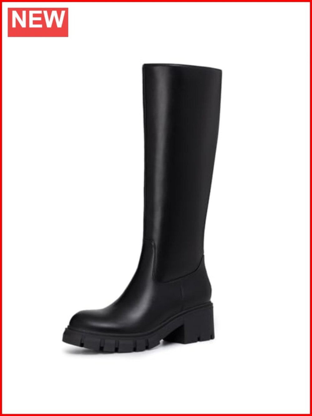 Platform Knee High Boots Tall Round Toe Chunky Lug Sole Fall Women's